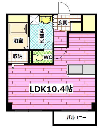 サンユニゾン(ワンルーム/1階)の間取り写真