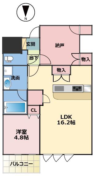 スプランディッド上本町ウエスト(1SLDK/13階)の間取り写真