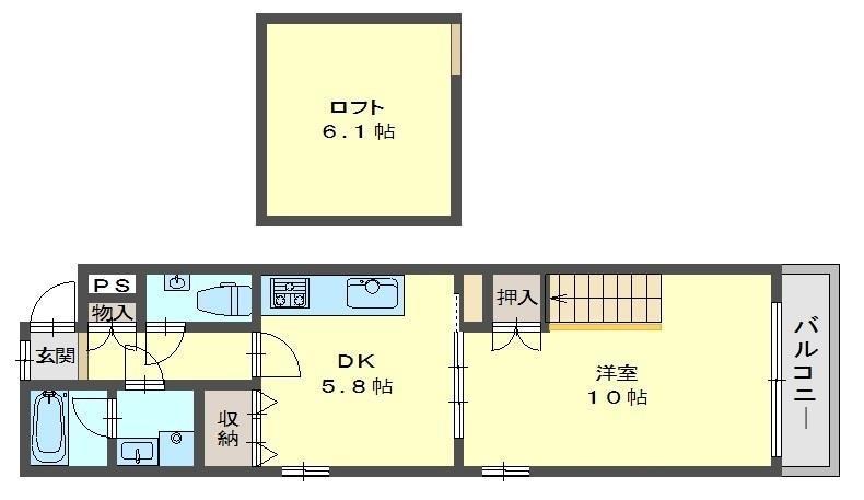 尾末ROYALSALON(1DK/3階)の間取り写真