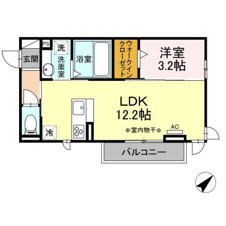 アサヒエステート(1LDK/2階)の間取り写真