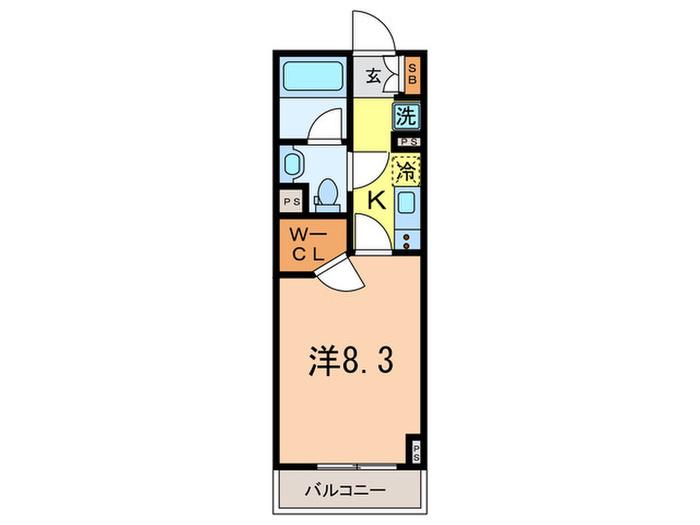 コンフォリア蒲田(1K/4階)の間取り写真