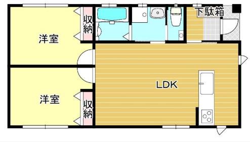 小戸4丁目片山(2LDK/1階)の間取り写真