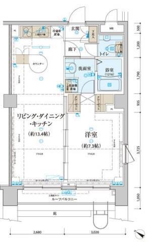 リヴシティ関内(1LDK/8階)の間取り写真