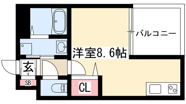 CITY SPIRE 名古屋大須(ワンルーム/10階)の間取り写真