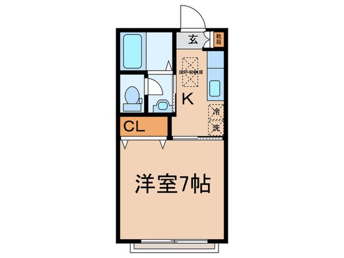 アメニティ(1K/1階)の間取り写真