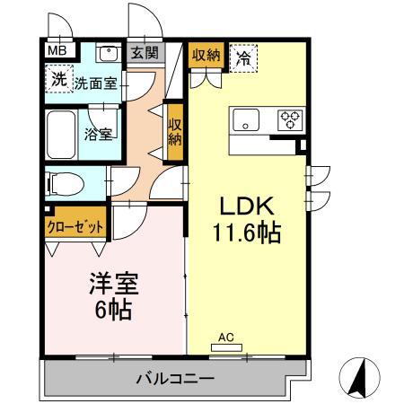 Y・Kレジデンス赤羽西(1LDK/3階)の間取り写真