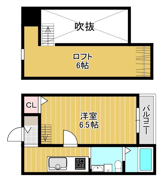 レオーネ西小倉(1K/2階)の間取り写真
