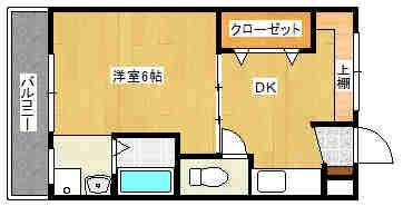 ヴィラナリー田辺(1DK/2階)の間取り写真
