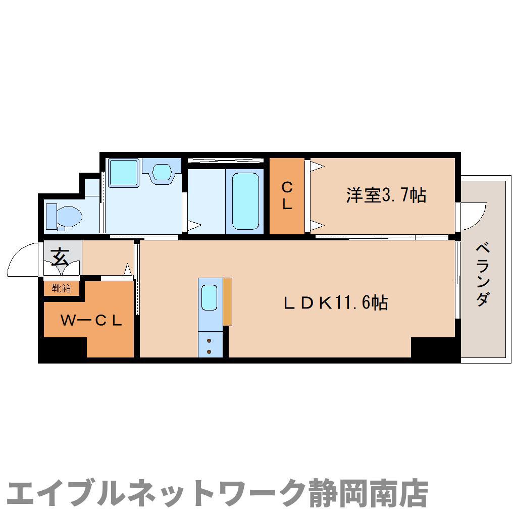 ポートレブニー(1LDK/5階)の間取り写真
