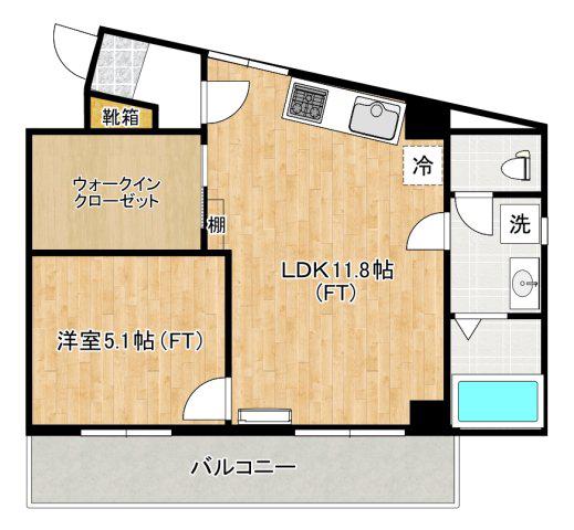 サン・クレスト(1LDK/3階)の間取り写真