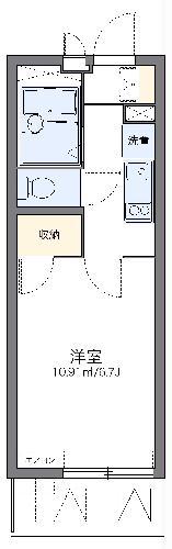 レオパレス桜(1K/2階)の間取り写真