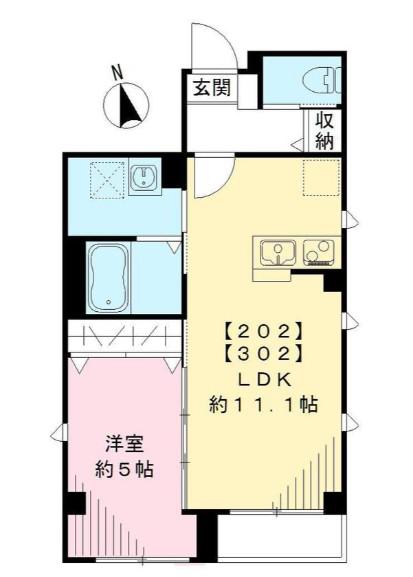 プラムニ長町(1LDK/3階)の間取り写真