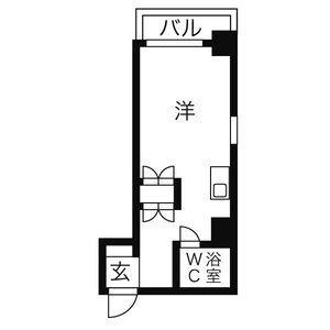 アイリス35(ワンルーム/2階)の間取り写真