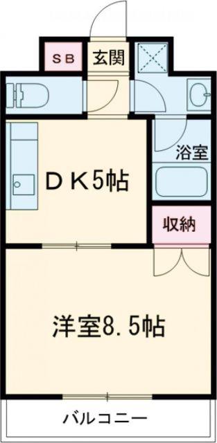 キャッスル水前寺(1DK/3階)の間取り写真