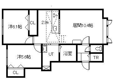 ボックスN KAMUI(2LDK/2階)の間取り写真