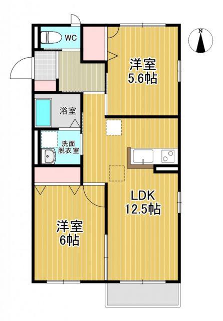エクセレントT&R(2LDK/1階)の間取り写真