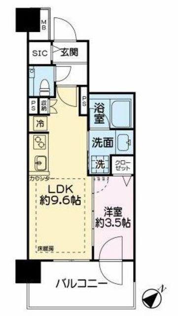  エクセレントシティ蕨ステーションフロント(1LDK/10階)の間取り写真