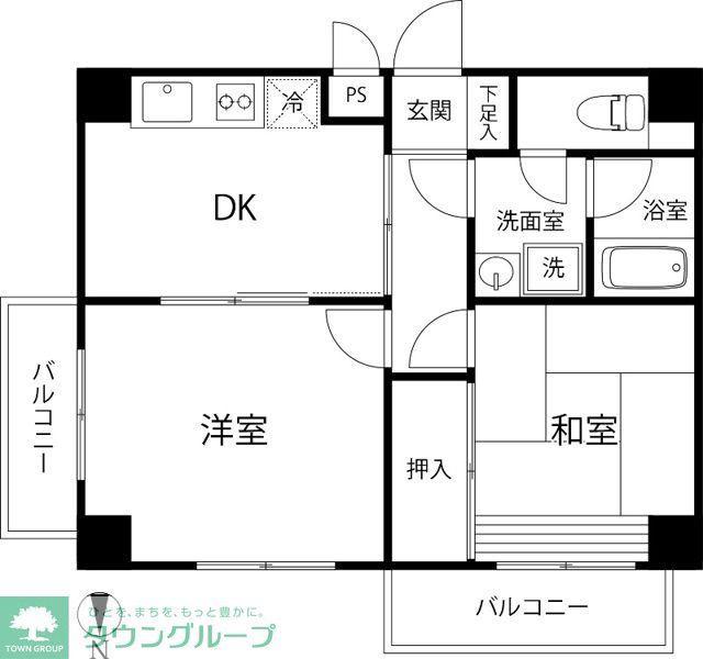 AKTBLD(2DK/8階)の間取り写真