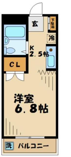 ハーモナイズ・ヴェルデ(1K/1階)の間取り写真