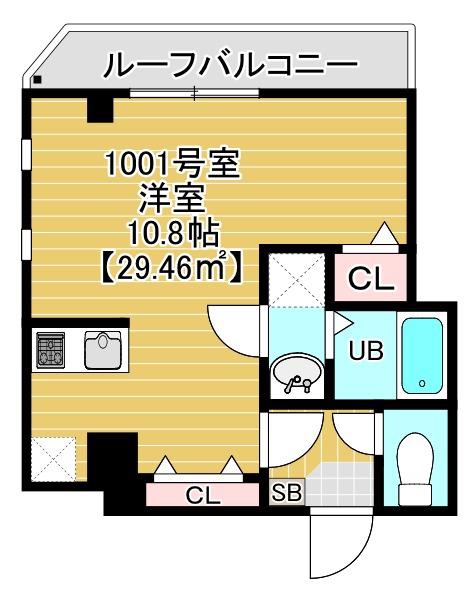 ソラトワーヌ(1K/10階)の間取り写真