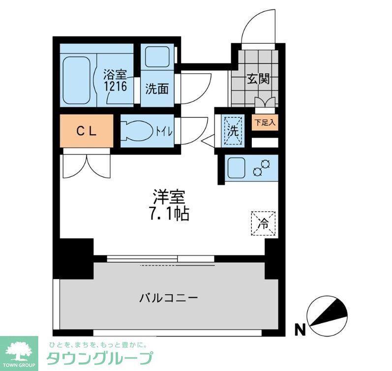 プライマル三軒茶屋(ワンルーム/3階)の間取り写真