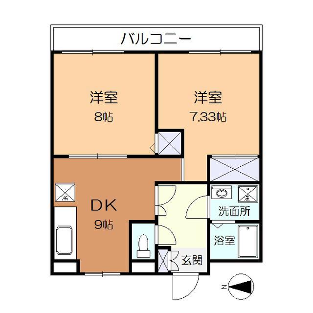 メゾン・フリーダム(2DK/2階)の間取り写真