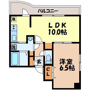 リファレンス魚の町(1LDK/9階)の間取り写真