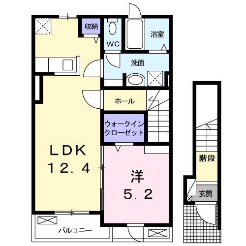グリーンピア天神台 B(1LDK/2階)の間取り写真