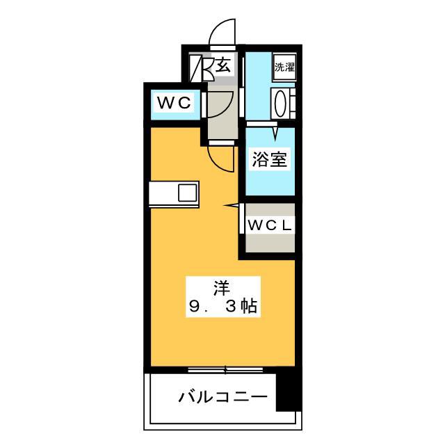 エンクレストベイ天神東II(ワンルーム/9階)の間取り写真