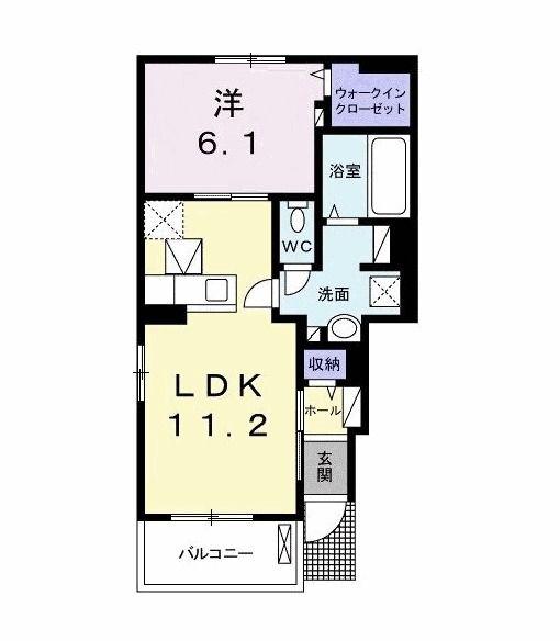 COTARO I(1LDK/1階)の間取り写真