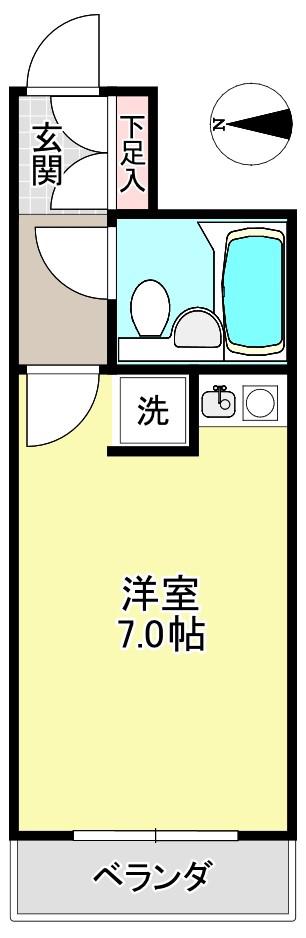 朝日プラザ上杉(ワンルーム/4階)の間取り写真