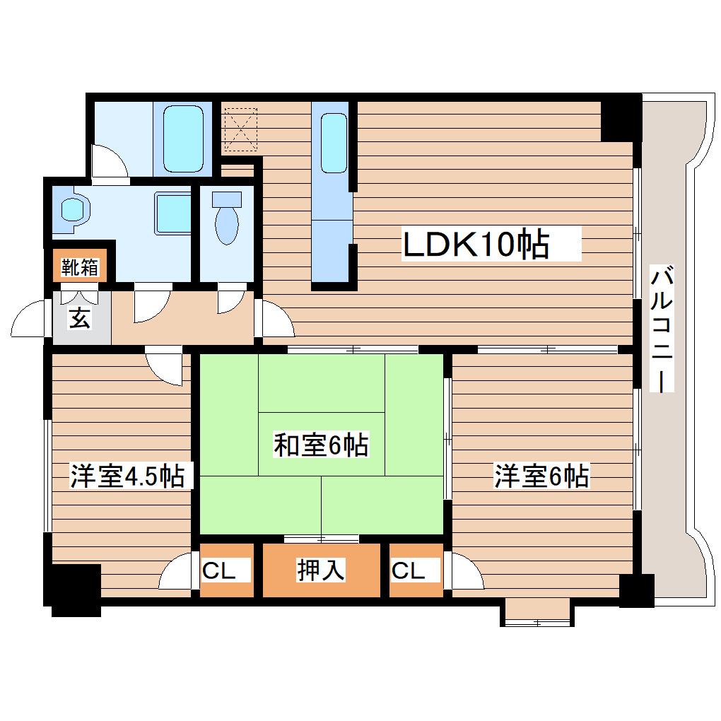 エクセレント結城II(3LDK/2階)の間取り写真