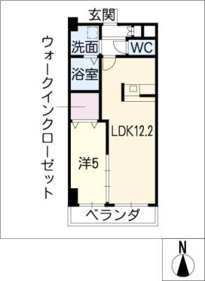 PASSY(1LDK/5階)の間取り写真