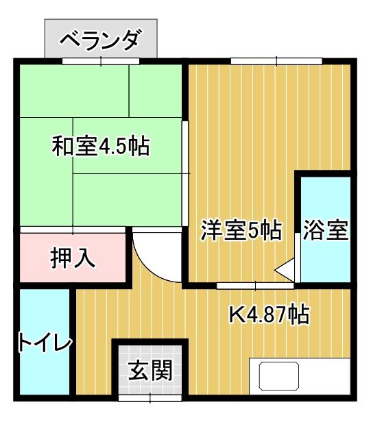 樋口文化(2K/2階)の間取り写真