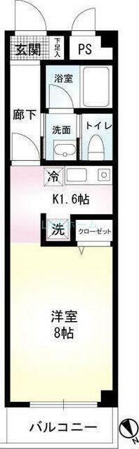 LEO弐拾五番館(1K/7階)の間取り写真