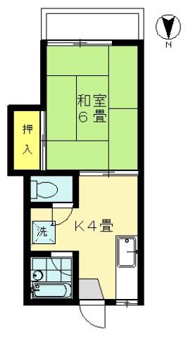 シャトー米山(1K/3階)の間取り写真