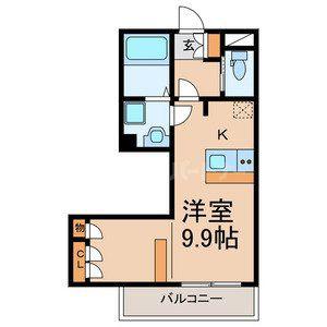 アテナ稲毛(ワンルーム/2階)の間取り写真
