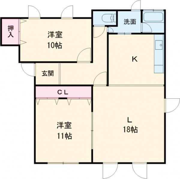ドルチェ(2LDK/1階)の間取り写真