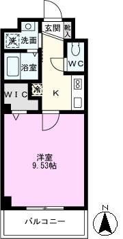 フィオーレ(1K/3階)の間取り写真