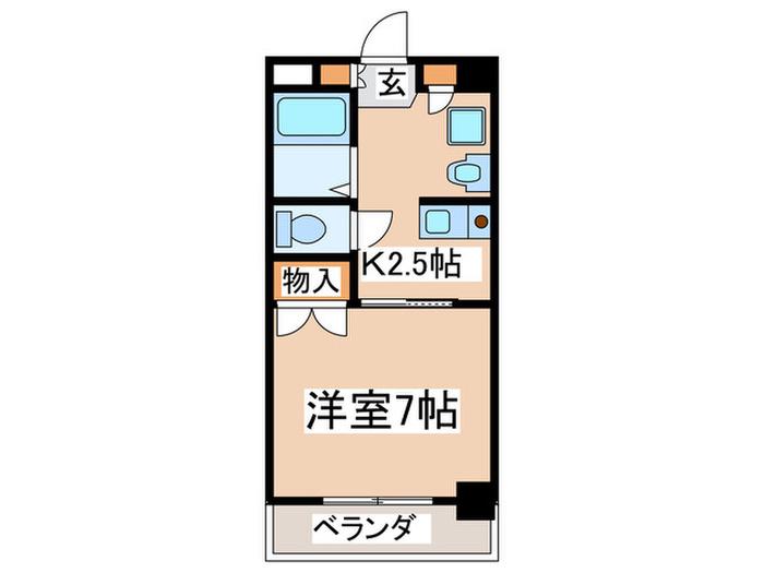 ラポール鶴嶺(1K/4階)の間取り写真