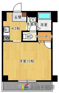ショコラマンションII(1K/3階)の間取り写真