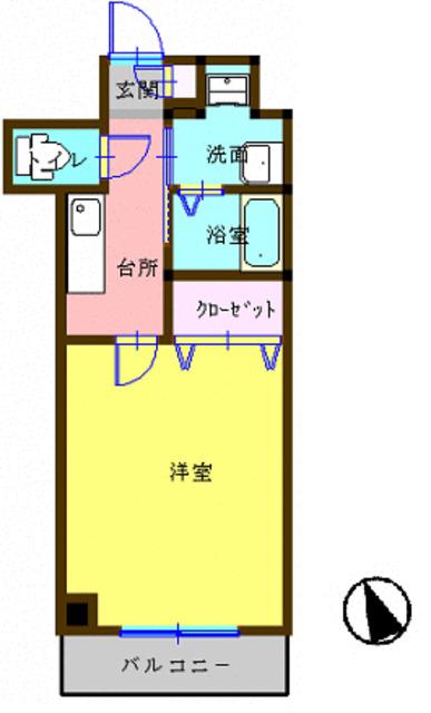 三井川口コーポ(1K/4階)の間取り写真