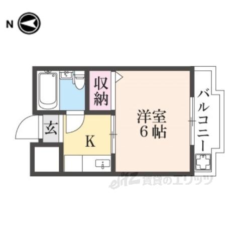 白樺ハイツ大宮3(1K/5階)の間取り写真