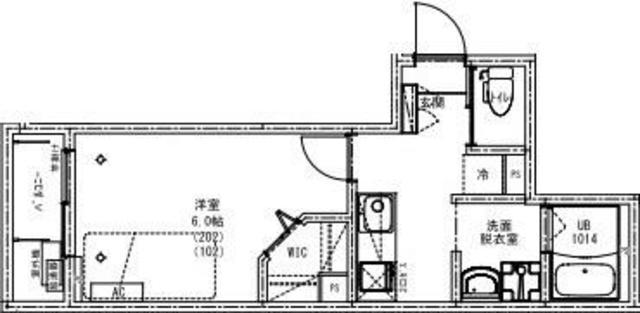 KEIAI RESIDENCE 北野(1K/2階)の間取り写真
