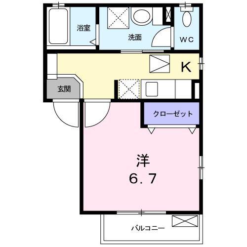 アリーナ堀田(1K/1階)の間取り写真