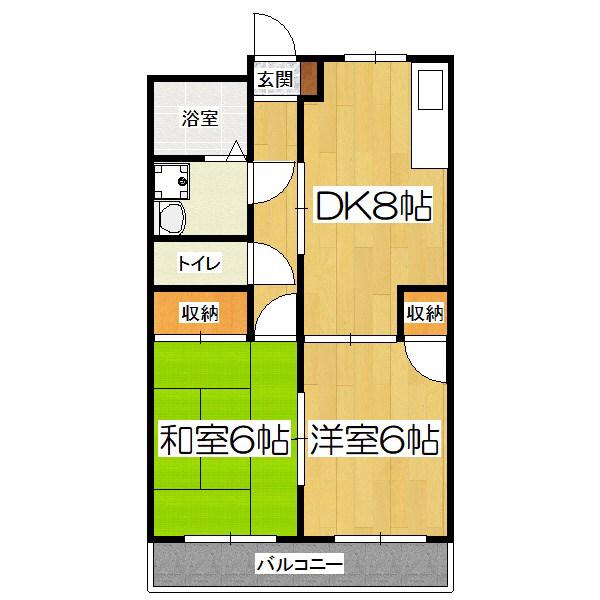 イーストファーム(2DK/5階)の間取り写真