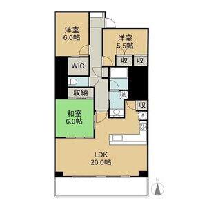 サンマンションシェフォール富田(3LDK/8階)の間取り写真