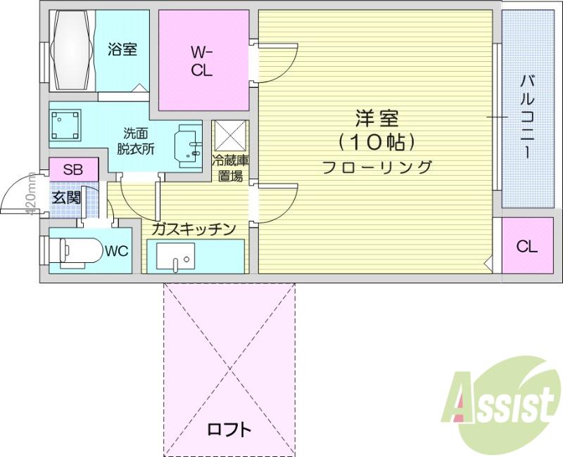 さくら荘(1K/1階)の間取り写真