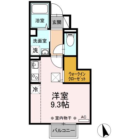 ステイゴールド(ワンルーム/1階)の間取り写真
