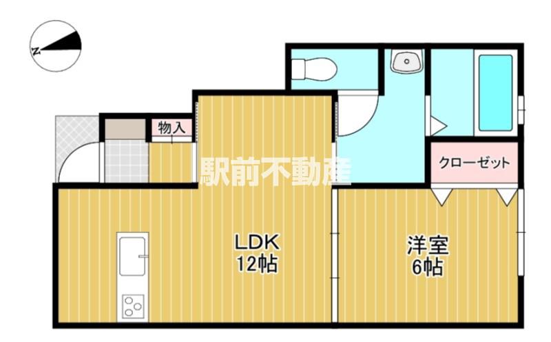 モンヴィラージュ鳥栖(1LDK/1階)の間取り写真